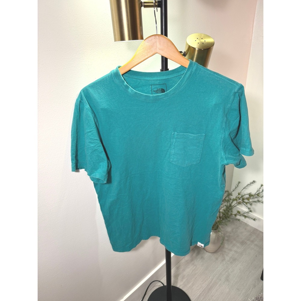 The North Face Mens Teal Cotton Short Sleeve Pocket T-Shirt Medium